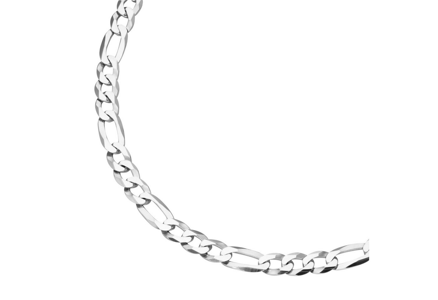 Smart Jewel Silberkette Figarokette 3/1 diamantiert, massiv, Silber 925 von Smart Jewel