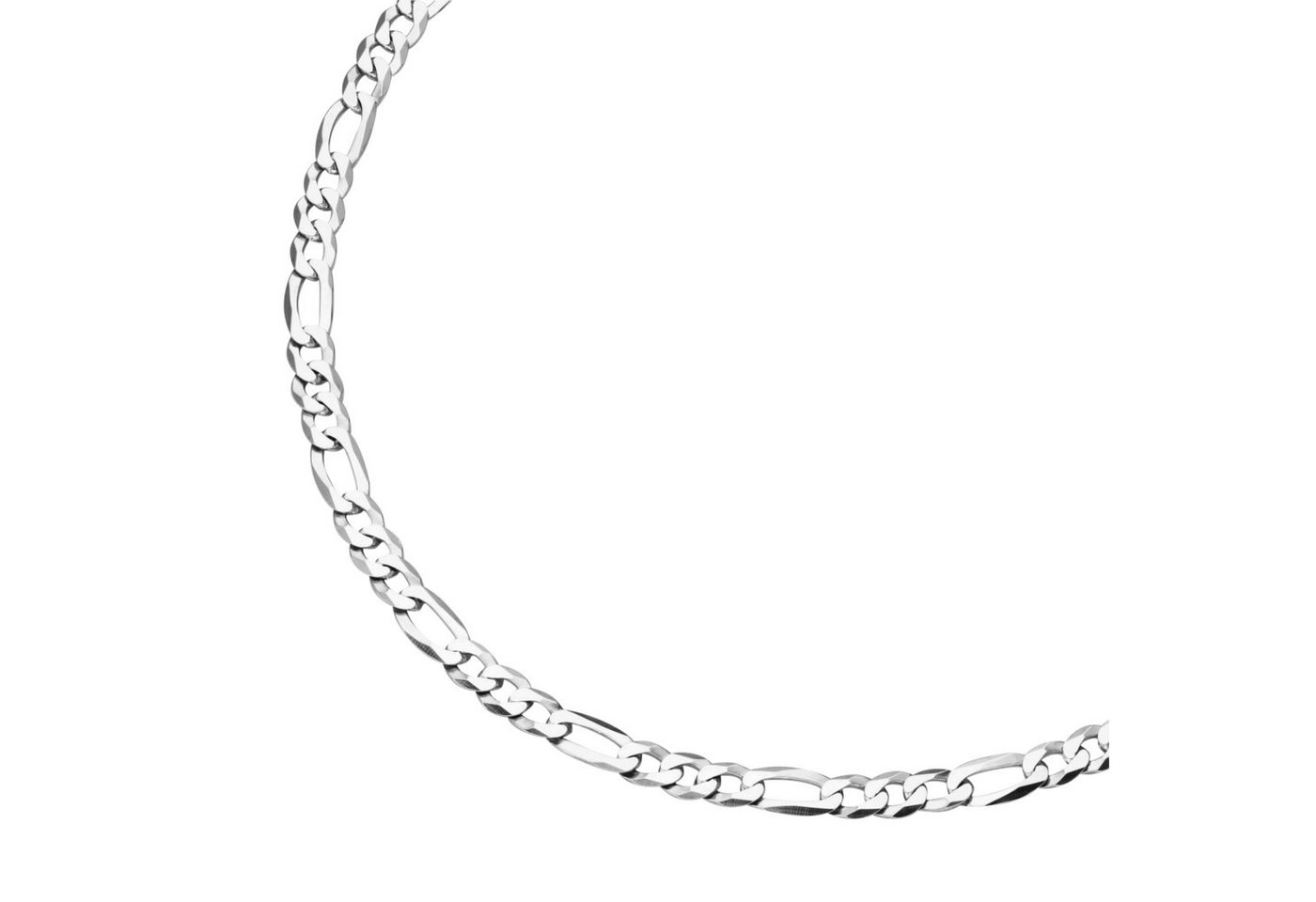 Smart Jewel Silberkette Figarokette 3/1 diamantiert, massiv, Silber 925 von Smart Jewel