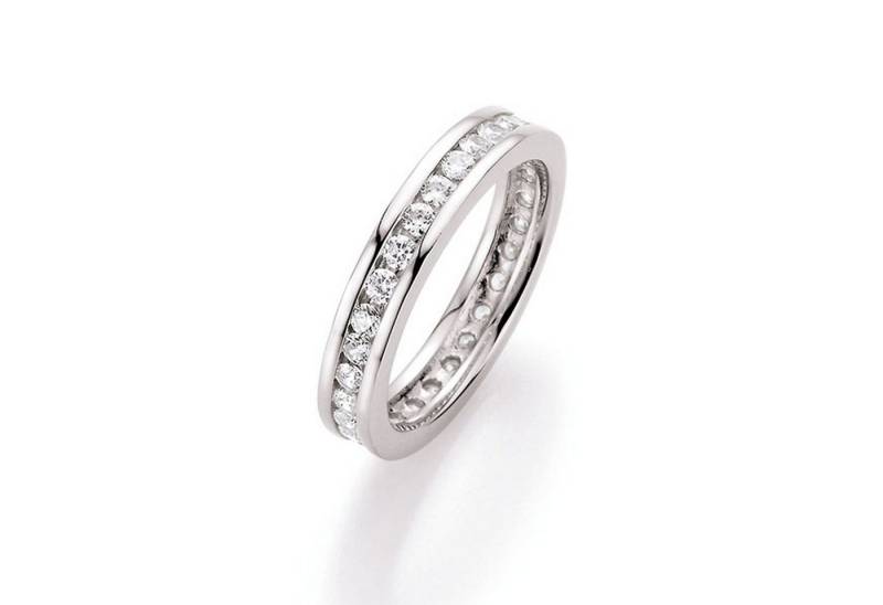 Smart Jewel Silberring Memoire Ring, rundum mit Zirkonia gefasst, Silber 925 von Smart Jewel