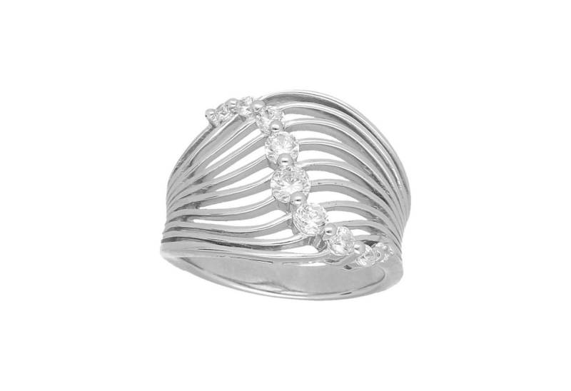 Smart Jewel Silberring geschwungen mit Zirkonia von Smart Jewel