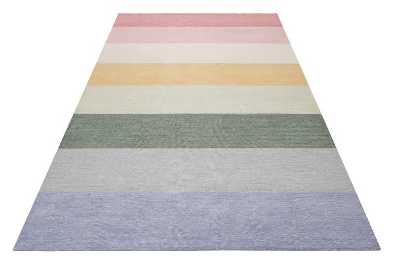 SMART KIDS Kinderteppich "Lio" rechteckig 1,2 mm Höhe handgetuftet aus Naturfasern, bunte pastellige Streifen, Kinderzimmer von Smart Kids