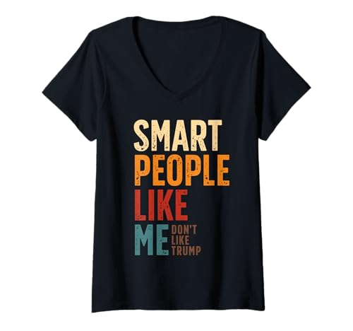 Damen Kluge Leute wie ich Lustig T-Shirt mit V-Ausschnitt Damen Kluge Leute wie ich Lustig T-Shirt mit V-Ausschnitt von Smart People Like Me Don't Like Him Vintage Tee