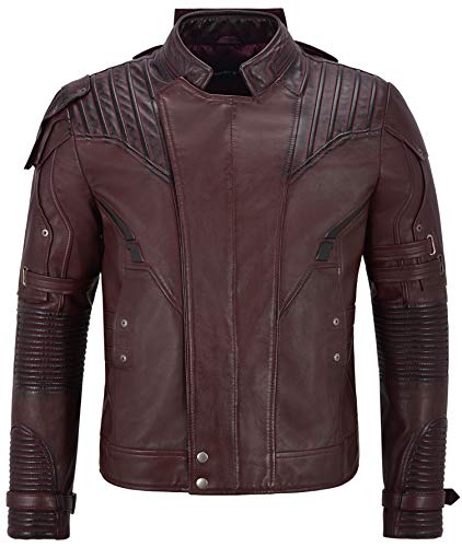 Smart Range Leather Co Ltd. Guardians of Galaxy 2 Herren Lederjacke Kirsche Star Lord Pratt Maroon 4095 (3XL) von Smart Range Leather Co Ltd.