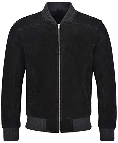 Smart Range Leather Co Ltd. Herren 70'S Bomber Lederjacke schwarz Wildleder Street inspiriert Retro-Stil 275-P (XL) von Smart Range Leather Co Ltd.