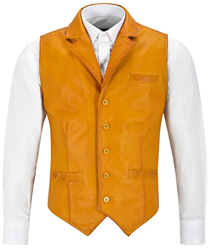 Smart Range Herren Weste Gr. X-Large Brust 112 cm, gelb von Smart Range Leather