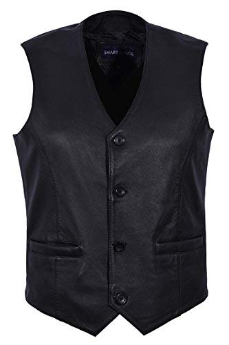 Smart Range Herren Weste schwarz schwarz, schwarz, UK 5226 W/C Black Napa XL von Smart Range Leather