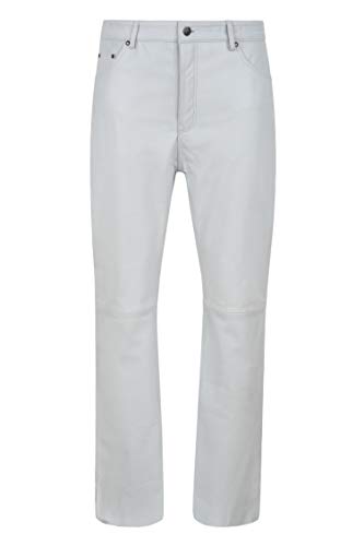 Smart Range Leather Herren Lederhose Bikerhose Weiße Jeans Stil Weiches Nappaleder unten 501 (38) von Smart Range Leather