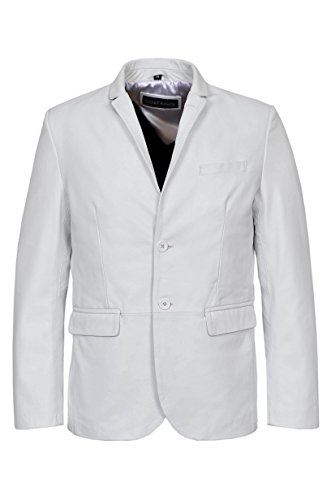 Smart Range Millano 2 Knopf klassischen Blazer 3450 Herren Weiss Nappa Echtlederjacken (M) von Smart Range