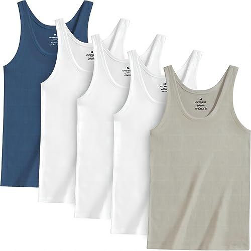 Unterhemd Herren 3/5er Pack Tank Top Baumwolle Männer Schwarz Weiss Mehrfarbig von Smart Sir