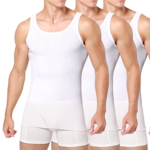 Unterhemd Herren 3/5er Pack Tank Top Baumwolle Männer Schwarz Weiss Mehrfarbig, S von Smart Sir