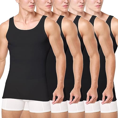 Smart Sir Unterhemd Herren 5er Pack 100% Baumwolle Tank Top Männer Schwarz von Smart Sir