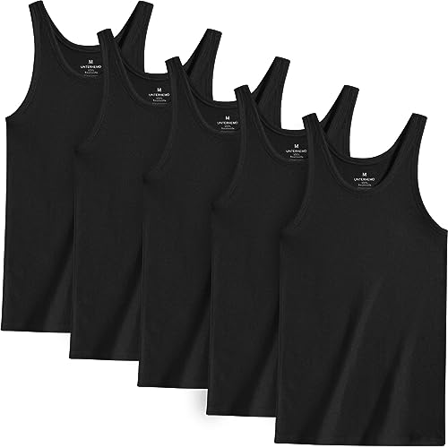 Unterhemd Herren 3/5er Pack Tank Top Baumwolle Männer Schwarz Weiss Mehrfarbig von Smart Sir