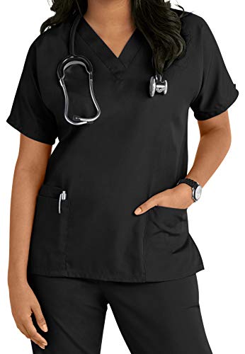 Krankenschwestern, Kosmetikerin, Tierarzt-Tuniken, Uniform für Krankenschwestern, Größe S - 3XL Gr. Large, Schwarz [Schwarz] von Smart Uniform