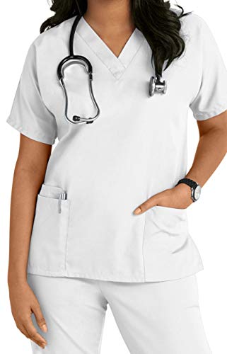 Krankenschwestern, Kosmetikerin, Tierarzt-Tuniken, Uniform für Krankenschwestern, Größe S - 3XL Gr. M, weiß von Smart Uniform