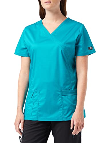 Smart Uniform 1125 Mock Wrap Top (S, Teal) von Smart Uniform