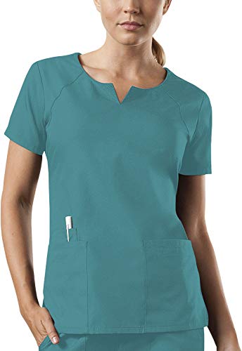 Smart Uniform Damen-Oberteil mit Rundhalsausschnitt, blaugrün, M von Smart Uniform