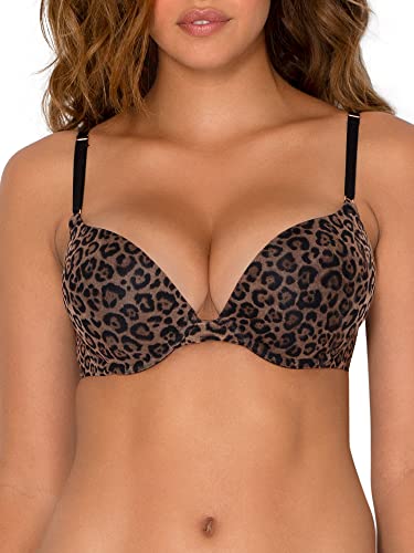 Smart & Sexy Damen Bügel maximalem Dekolleté, erhältlich in Einzel-und 2er-Packungen Push-Up-BH, Blickdicht, Klassischer Leopard, 85A von Smart & Sexy