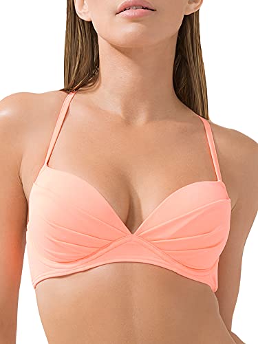 Smart & Sexy Damen Convertible Topswim Swim Cabrio Push Up Parte Superiorswim Secret Bikini, Peach Luster, 85D von Smart & Sexy