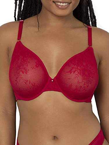 Smart & Sexy Damen Sheer Mesh Underwire Bra Demi BH, Durchsichtig, No No Red (Smooth Lace), 80C von Smart & Sexy