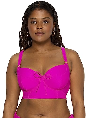 Smart & Sexy Damen Full-Busted Supportive Underwire Swimsuit Bikini Top Bikinioberteil, Fuchia Sizzle, 80DD von Smart & Sexy