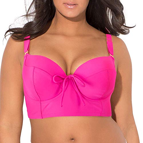 Smart & Sexy Damen Full-Busted Supportive Underwire Swimsuit Bikini Top Bikinioberteil, Fuchia Sizzle, 80E von Smart & Sexy