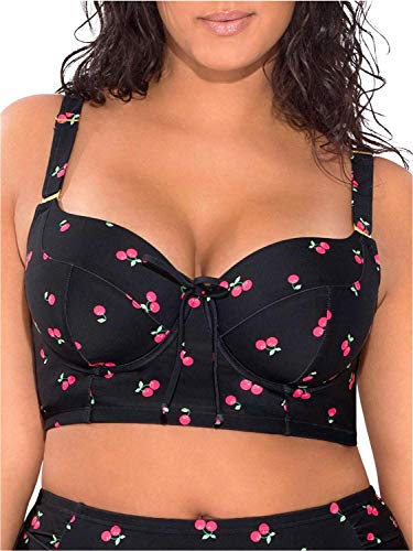 Smart & Sexy Damen Langes, gefüttertes Bikinioberteil mit Bügel in Übergröße Bikini, Sweet Cherry, 80C von Smart & Sexy