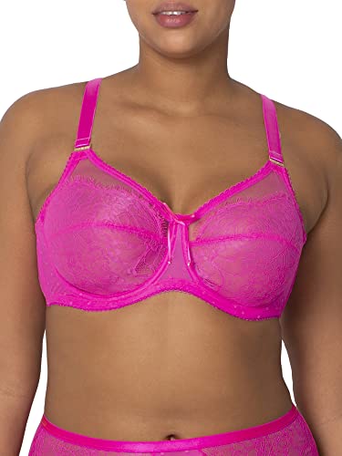 Smart & Sexy Damen Full Coverage Unlined Underwire, Lace & Mesh See Through, Plus Size Lingerie Inspired Retro Bra BH mit voller Abdeckung, Mittelrosa, 105D von Smart & Sexy
