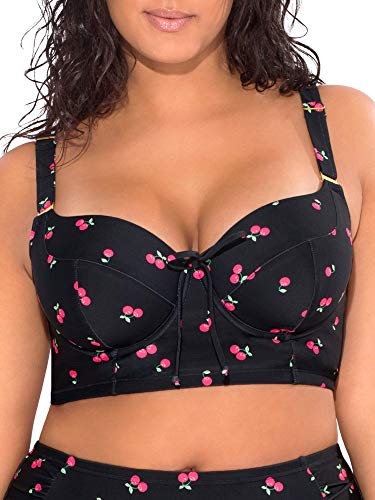 Smart & Sexy Damen Langes, gefüttertes Bikinioberteil mit Bügel in Übergröße Bikini, Sweet Cherry, 100E von Smart & Sexy