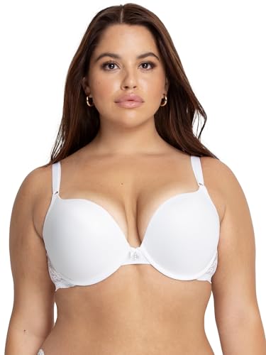 Smart & Sexy Damen Maximum Cleavage Underwire Push up Bra BH, Weiß mit Spitzenflügeln, 70A Smart & Sexy Damen Maximum Cleavage Underwire Push up Bra BH, Weiß mit Spitzenflügeln, 70A von Smart & Sexy