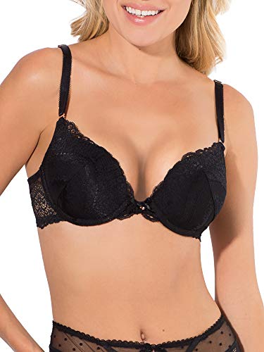 Smart & Sexy Damen Perfect Push-Up Bra Gepolsterter BH, Schwarze Spitze, 85AA/A von Smart & Sexy