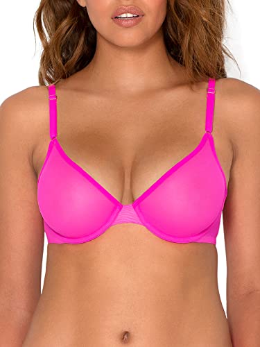 Smart & Sexy Damen Sheer Underwire Bra Demi BH, Durchsichtig, Pink (Electric Pink) (Mesh), 90C Smart & Sexy Damen Sheer Underwire Bra Demi BH, Durchsichtig, Pink (Electric Pink) (Mesh), 90C von Smart & Sexy