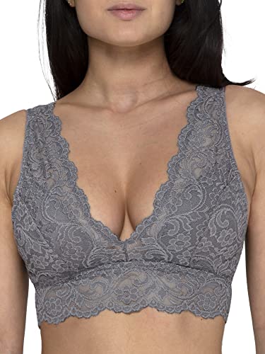 Smart & Sexy Damen Signature Lace Deep V Neck Wireless for Women with Support, and Bralette BH, Undurchsichtige, Anthrazit, 1er-Pack, Medium Smart & Sexy Damen Signature Lace Deep V Neck Wireless for Women with Support, and Bralette BH, Undurchsichtige, Anthrazit, 1er-Pack, Medium von Smart & Sexy