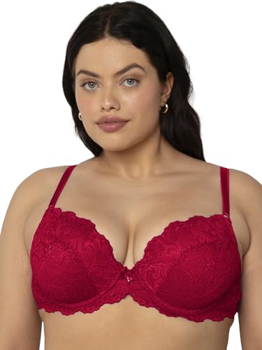 Smart & Sexy Damen Signature Pushup Spitze Push-Up-BH, Durchsichtig, Nein Nein Rot, 95C von Smart & Sexy