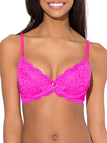 Smart & Sexy Damen Signature Spitze Push-Up-BH, Durchsichtig, Mittelrosa, 85B von Smart & Sexy