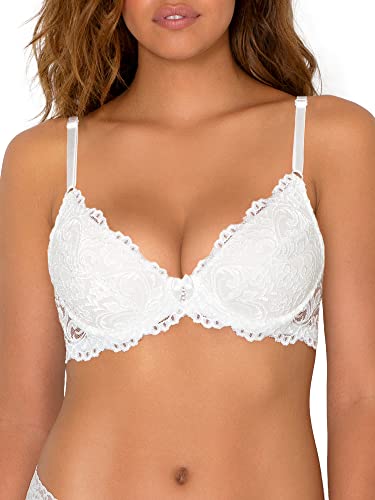 Smart & Sexy Damen Signature Spitze Push-Up-BH, Durchsichtig, Weiss/opulenter Garten, 80A von Smart & Sexy