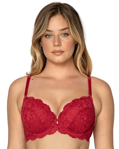 Smart & Sexy Damen Signature Lace Bra Push-Up-BH, Durchsichtig, Nein Nein Rot, 75B von Smart & Sexy