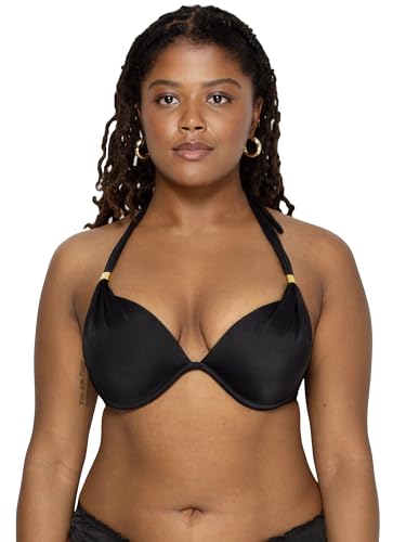 Smart & Sexy Damen Swim Secret Mega Push-up Neckholder-Bikinioberteil Bikini, schwarzer Farbton, 70A von Smart & Sexy