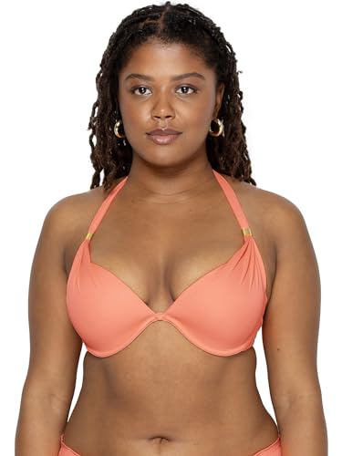 Smart & Sexy Damen Swim Secret Mega Push-up Halter Bikini Top Bikinioberteil, Peach Luster, 80B von Smart & Sexy