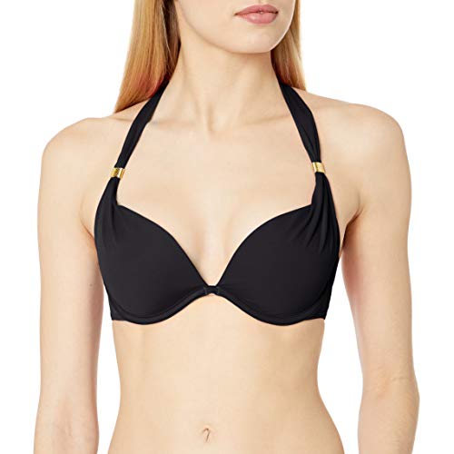Smart & Sexy Damen Swim Secret Mega Push-up Neckholder Bikinioberteil, schwarzer Farbton, 75B von Smart & Sexy