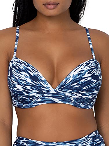 Smart & Sexy Damen Swim Secret Push-Up-Bikinioberteil, umwandelbar Bikini, Fluid Fantasy Print, 80D von Smart & Sexy