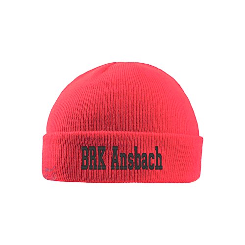 Strickmütze WUNSCHTEXT (rot) von Wolfszeit