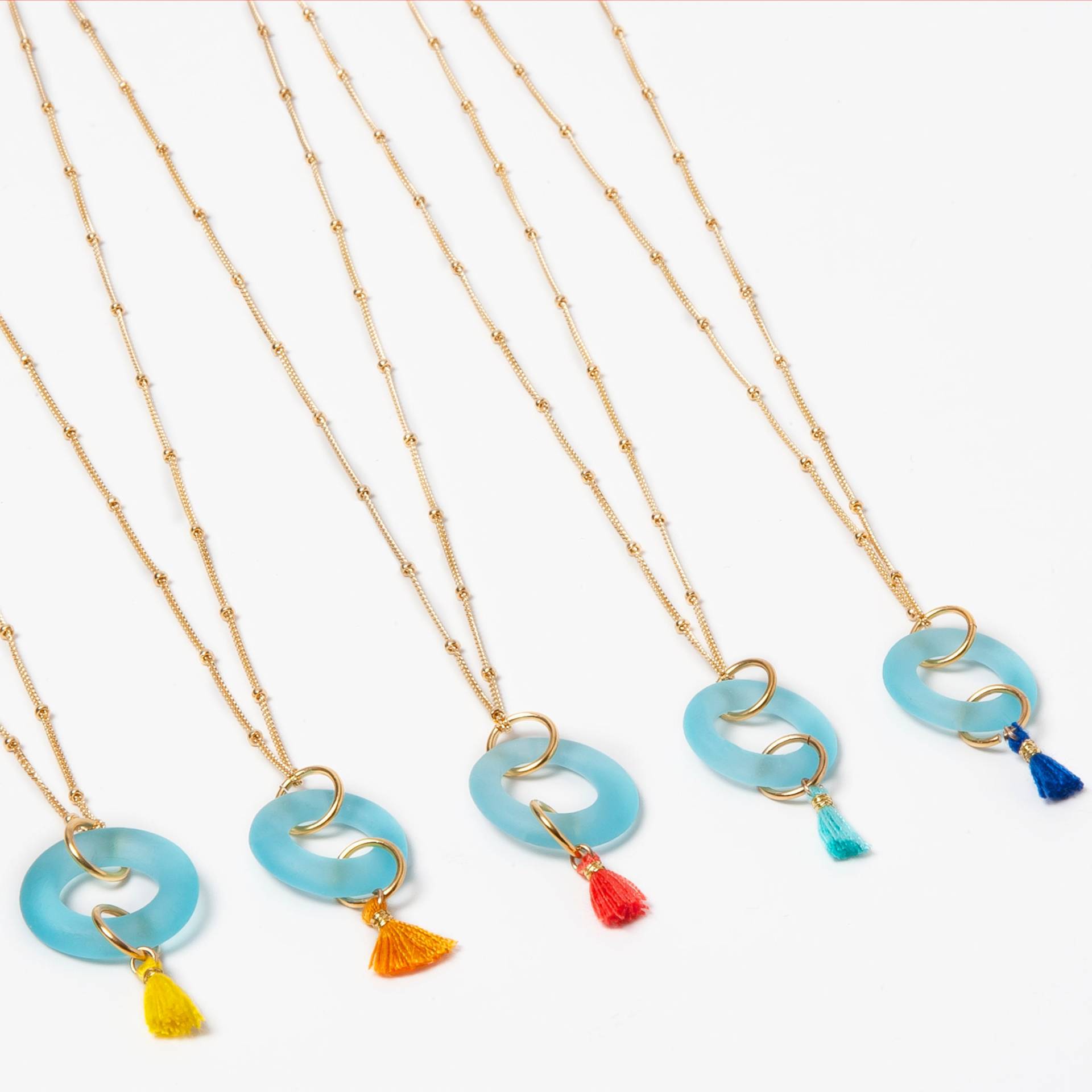 Aqua Sea Glass Quaste Halskette | Upcycled Bombay Saphir, Gold Gefüllt von SmartGlassKP