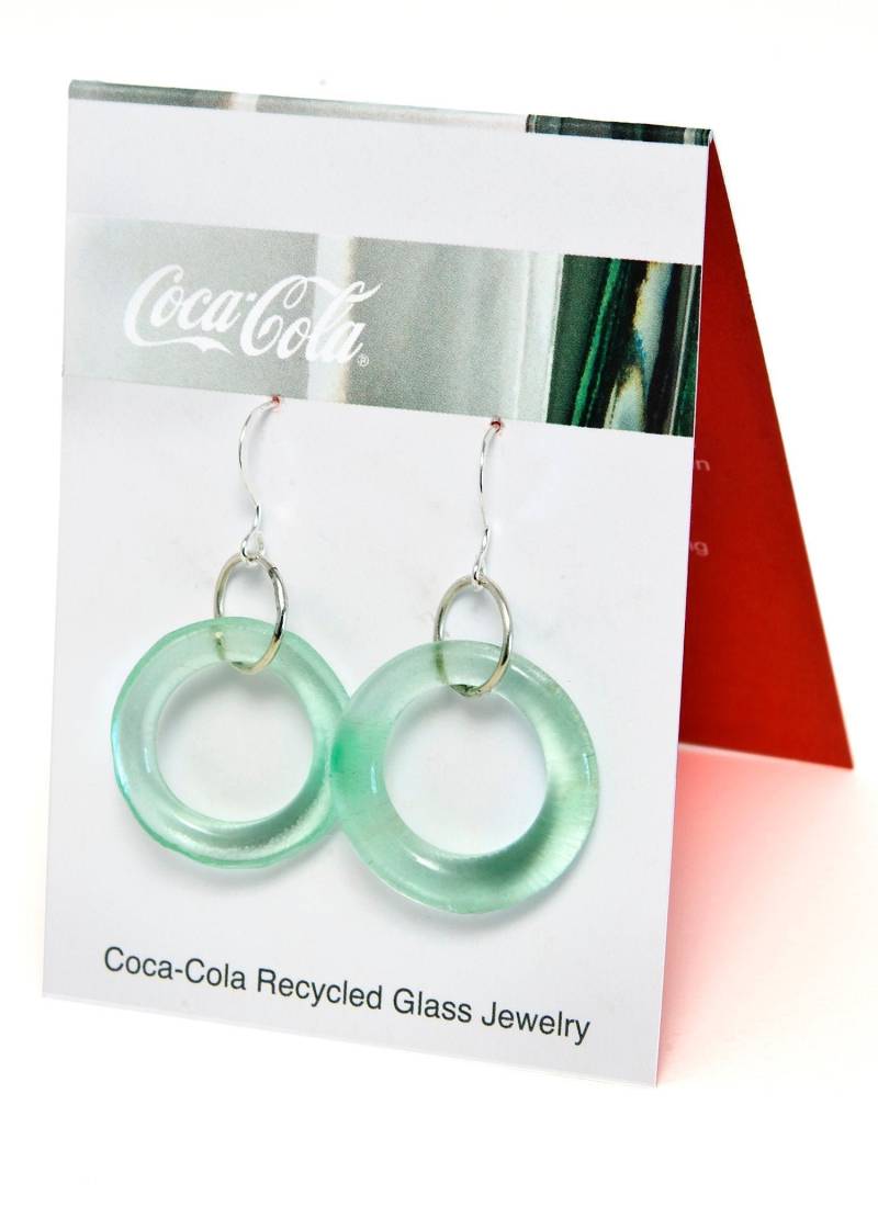 Recycled Coca Cola Flasche Ohrringe | Nachhaltiger Glasschmuck von SmartGlassKP