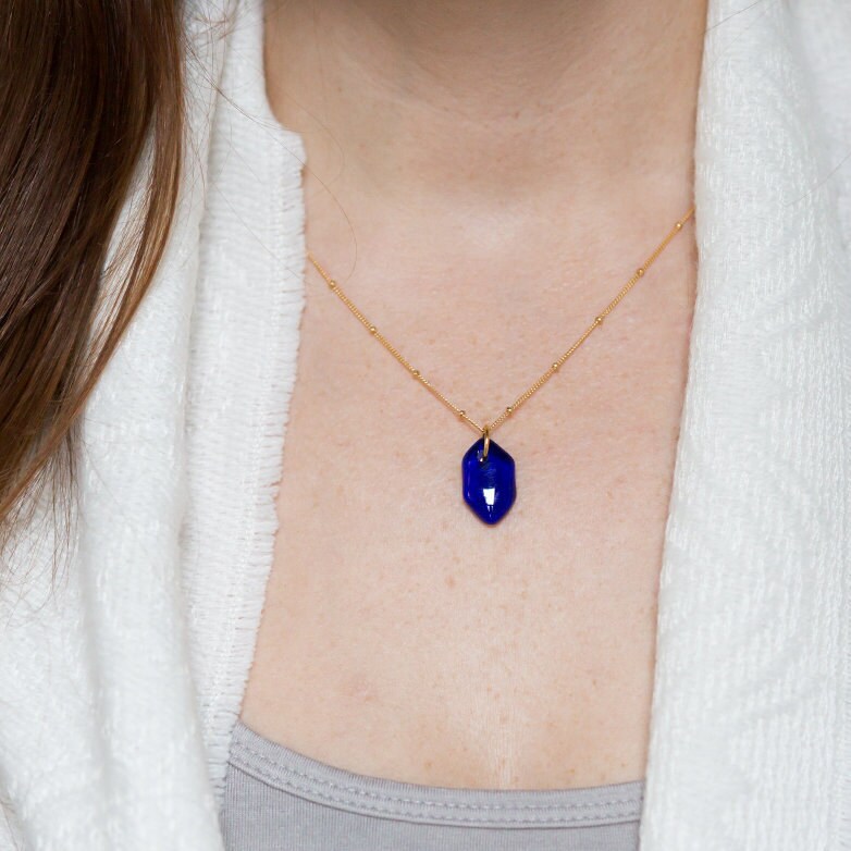 Hexenkette Aus Recyceltem Glas | 14K Gold Fill Kette von SmartGlassKP