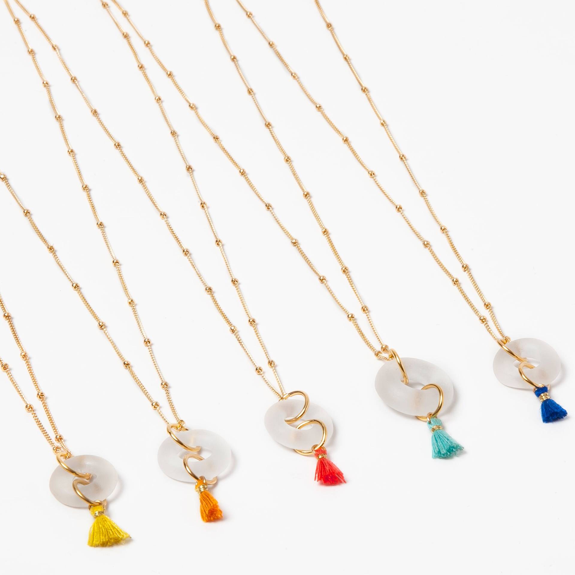 Quaste Halskette | Recyceltes Glas, Gold Filled Kette von SmartGlassKP