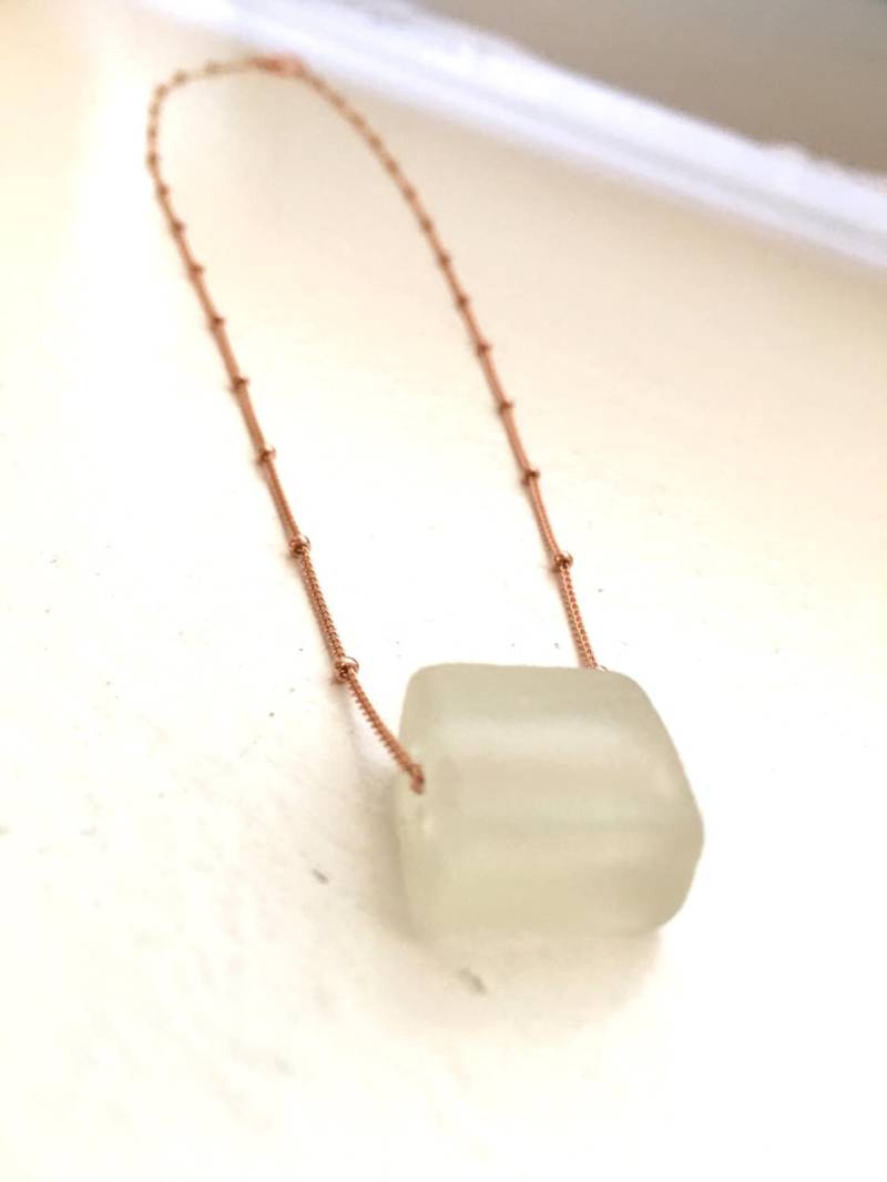 Tito's Vodka Sea Glass Halskette | Recycelte Flasche Schmuck, Rose Gold Kette von SmartGlassKP