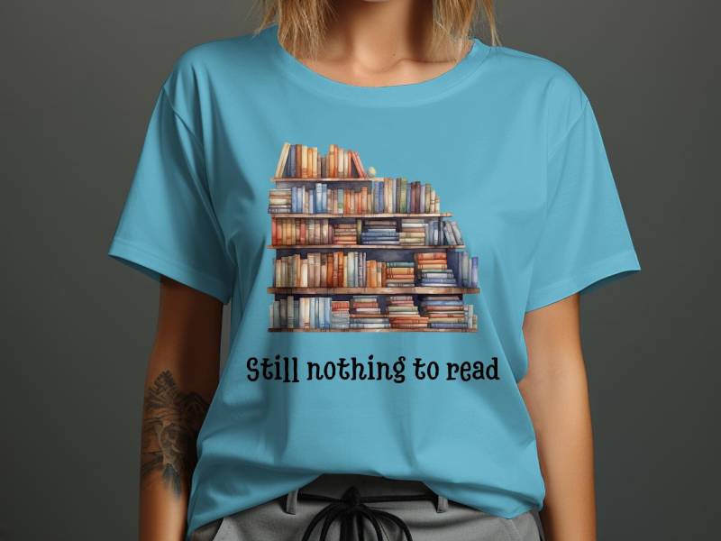 Bücherregal Voll Shirt, Lesen Hobby T-Shirt, Design Bequem Oberteil, Student Retro Top, Spruch Trendig Literatur Jersey, Bequemes Baumwoll von SmartStreetwearShop