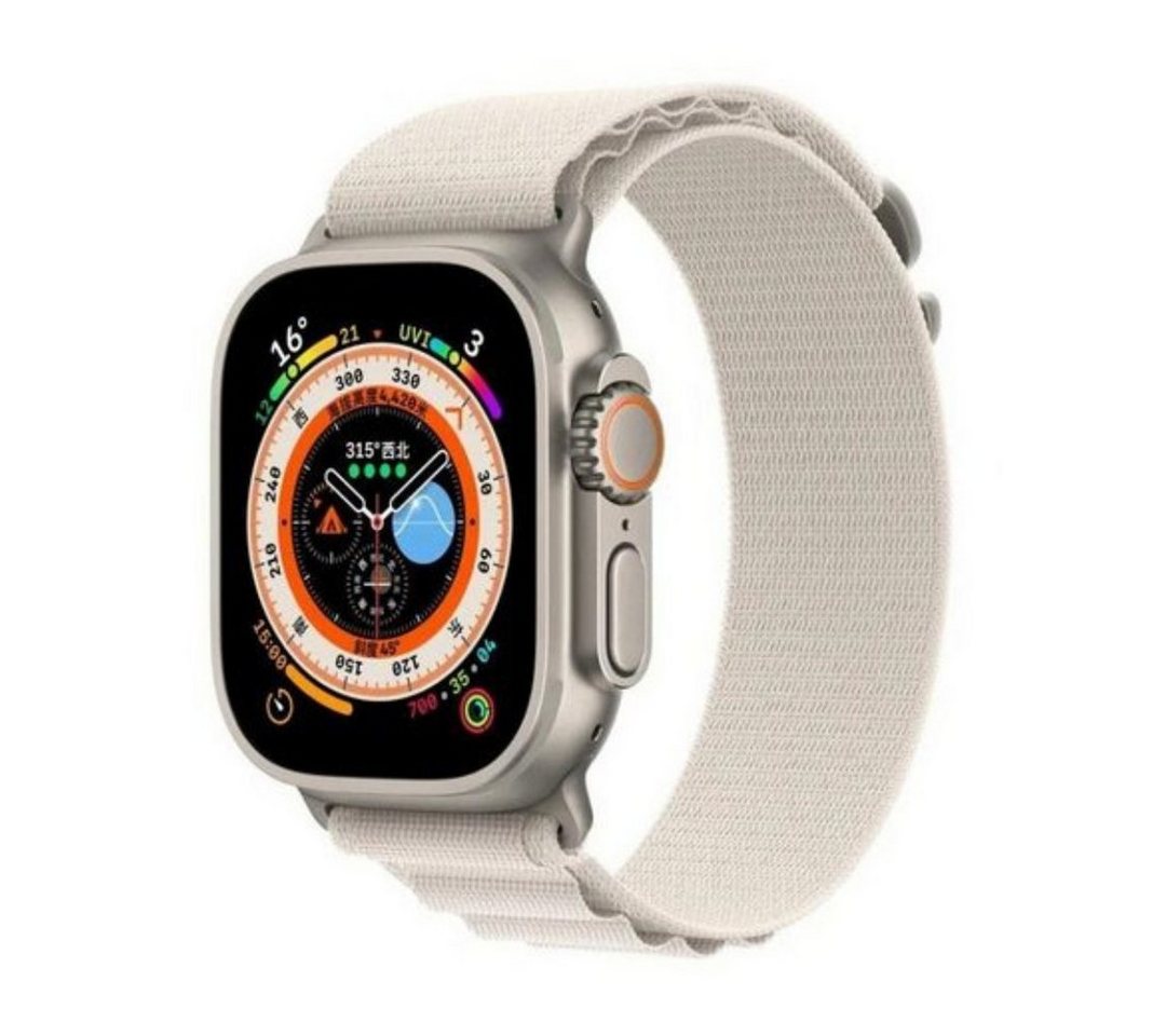 SmartUP Smartwatch-Armband für Apple Watch 1-10 / SE Ultra /2 Titan Alpine Nylon Ersatzband Sport, Alpin Nylon Sport Loop Ersatzband / Titan G-Haken / Outdoor von SmartUP