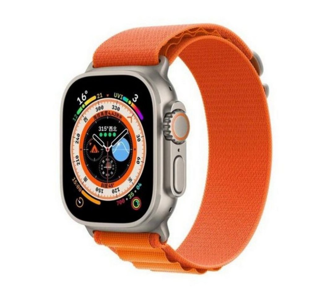 SmartUP Smartwatch-Armband für Apple Watch 1-10 / SE Ultra /2 Titan Alpine Nylon Ersatzband Sport, Alpin Nylon Sport Loop Ersatzband / Titan G-Haken / Outdoor von SmartUP