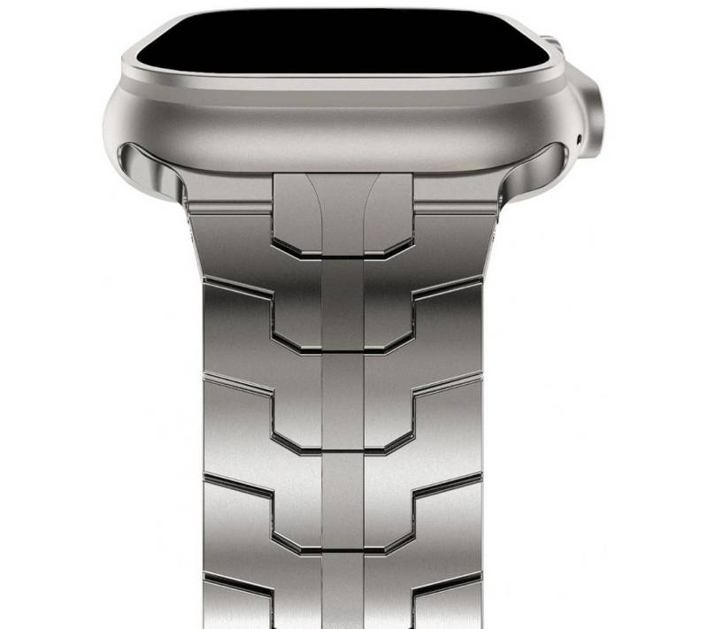 SmartUP Smartwatch-Armband für Apple Watch 11-1 / SE Ultra Titan Metall Edelstahl Ersatz 38-49mm, kompatibel mit allen Apple Watch Modellen, rostfreier Edelstahl von SmartUP